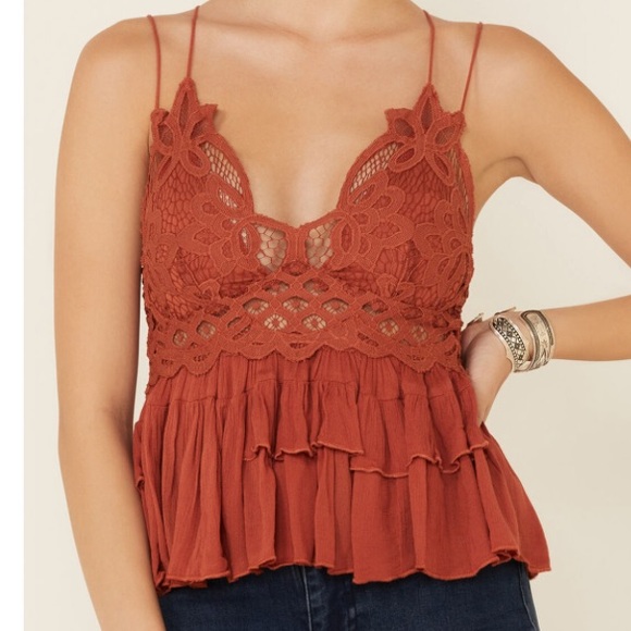 Free People Adella Cami Rusted Orange camisole NWT - Picture 6 of 6